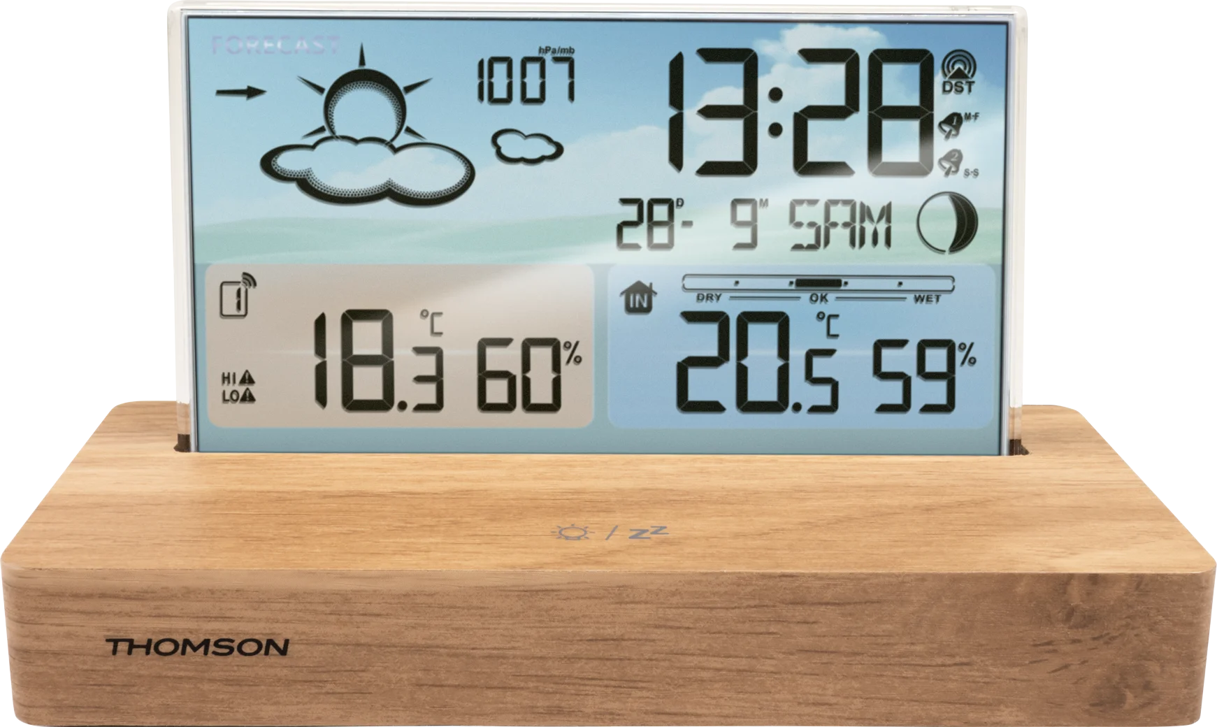sveglia wireless e stazione meteorologica con segnale DCF - CT600 THOMSON