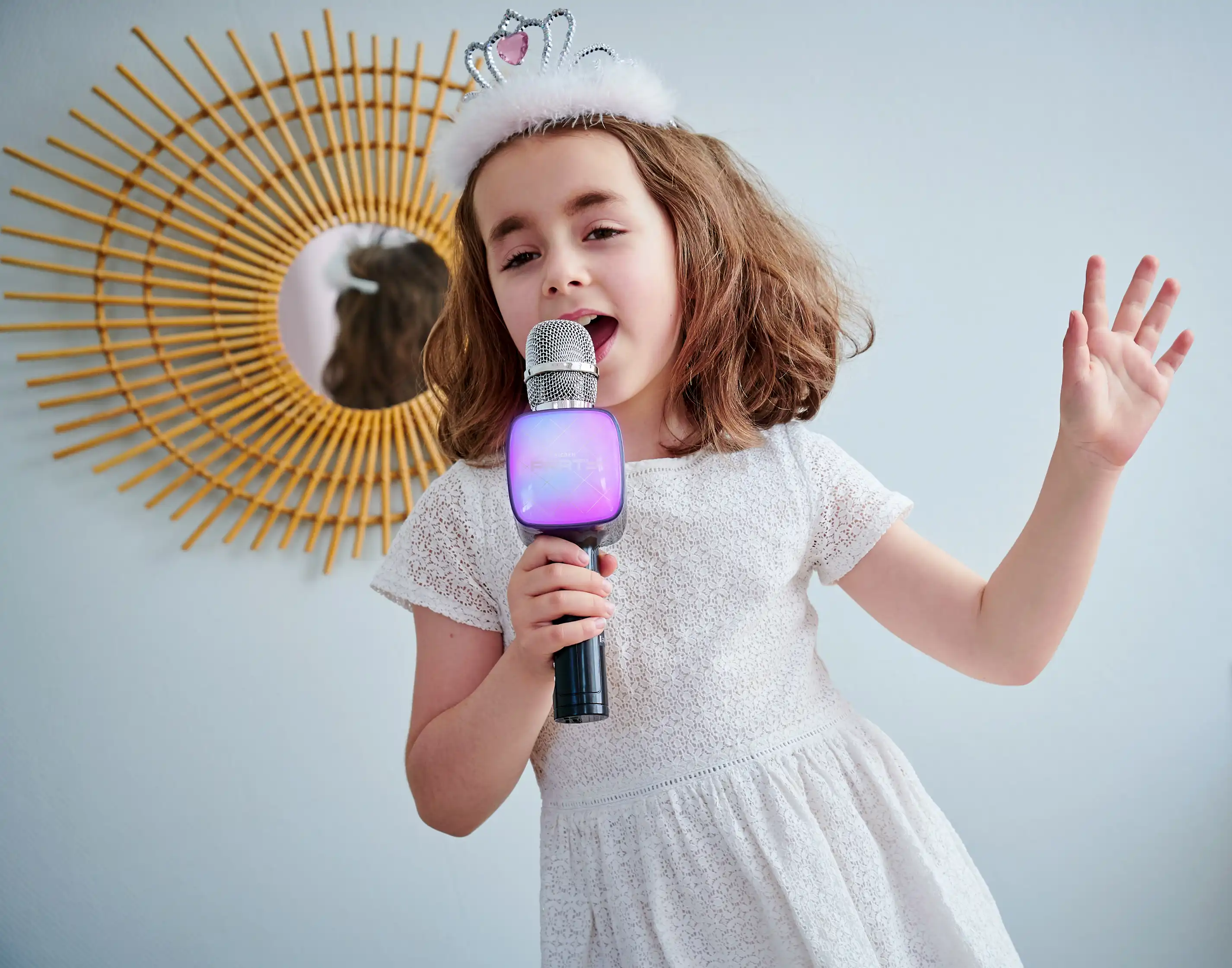 Microfono Karaoke con effetti luminosi - PARTYBTMIC2BK