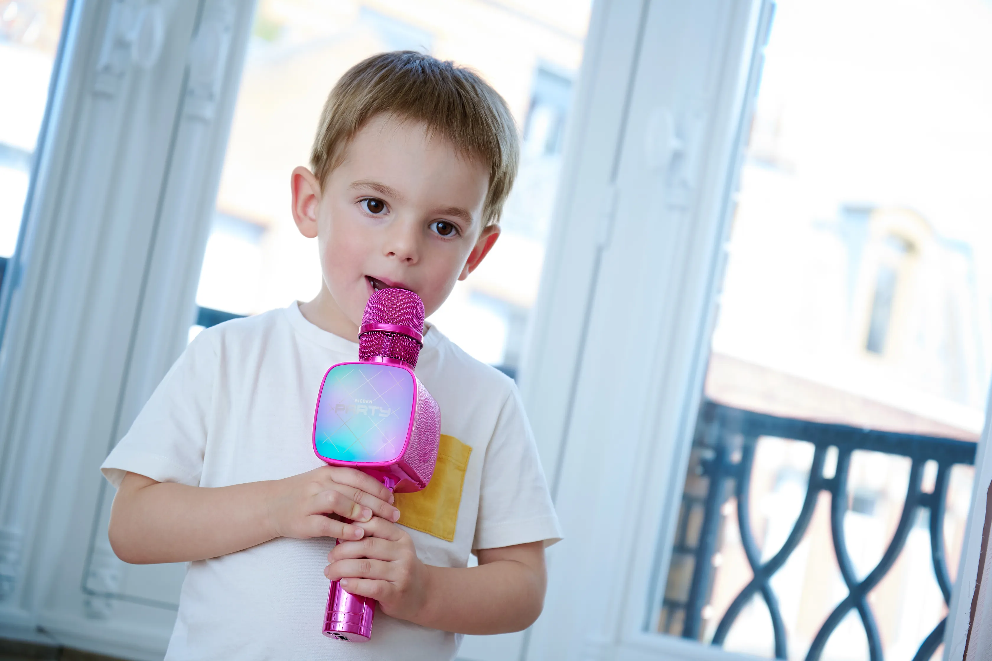 Microfono Karaoke con effetti luminosi - PARTYBTMIC2PK