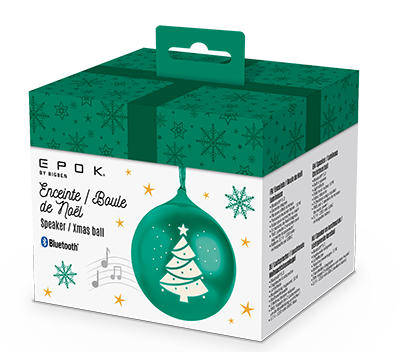 Emballage cadeau de la boule enceinte verte EPOK XMASBALLGREEN2